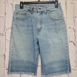 Vintage Y2K Backroad Blues Denim Cut Off Jean Shorts Light Wash Distress Mens 29